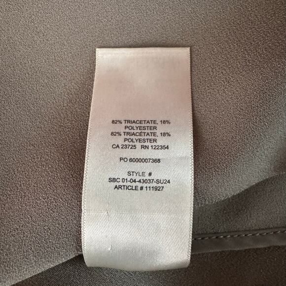 ARITZIA BABATON Blazer 2 Power Hip Taupe Mirror Crepe Open Front Shawl Collar - Picture 14 of 16